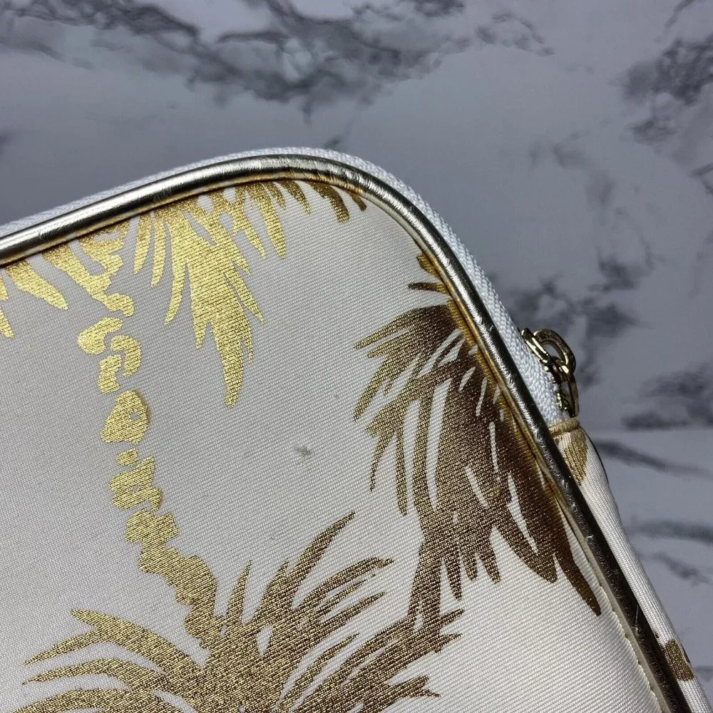 Lilly Pulitzer Gold Palm Tree Print Laptop Sleeve on Cream